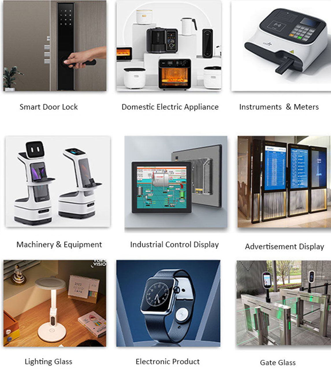 Silk Screen Printing Glass for Smart Door Locks/Display &Industrial Displays |Custom Printed Glass